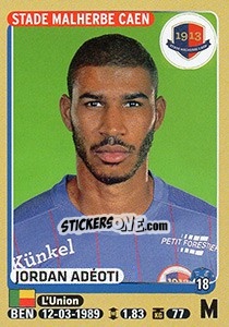 Sticker Jordan Adéoti - FOOT 2015-2016 n. 109 - Panini