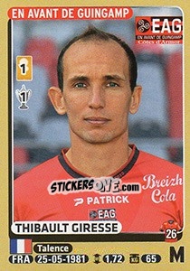 Cromo Thibault Giresse - FOOT 2015-2016 - Panini