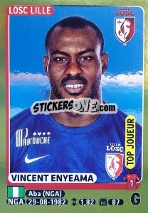 Sticker Vincent Enyeama (Top Joueur) - FOOT 2015-2016 n. 151 - Panini