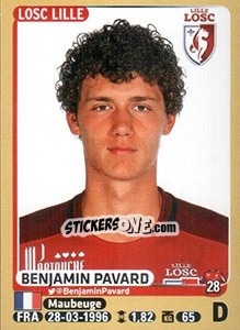 Sticker Benjamin Pavard - FOOT 2015-2016 n. 152 - Panini