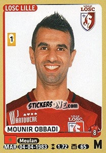 Sticker Mounir Obbadi - FOOT 2015-2016 n. 161 - Panini