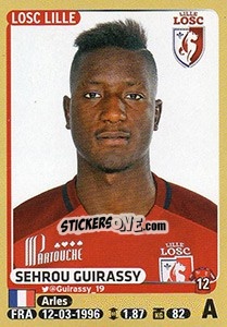 Sticker Sehrou Guirassy - FOOT 2015-2016 - Panini