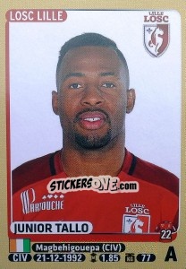 Sticker Junior Tallo - FOOT 2015-2016 n. 167 - Panini