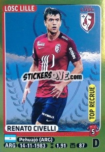 Sticker Renato Civelli (Top Recrue) - FOOT 2015-2016 n. 168 - Panini