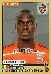 Cromo Zargo Touré - FOOT 2015-2016 n. 180 - Panini