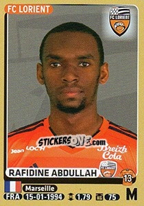 Sticker Rafidine Abdullah - FOOT 2015-2016 n. 181 - Panini