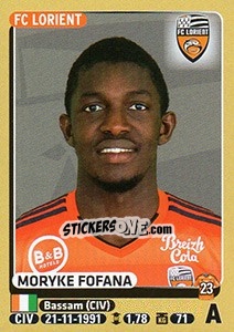 Sticker Moryke Fofana - FOOT 2015-2016 n. 189 - Panini