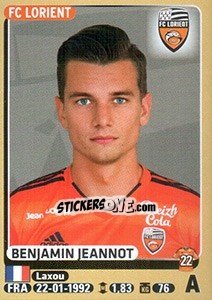 Sticker Benjamin Jeannot - FOOT 2015-2016 n. 190 - Panini