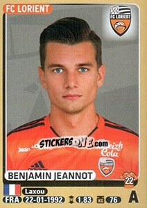 Figurina Benjamin Jeannot - FOOT 2015-2016 - Panini