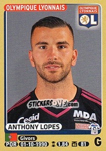 Sticker Anthony Lopes - FOOT 2015-2016 n. 195 - Panini