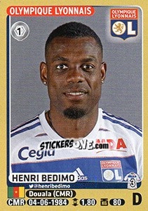 Figurina Henri Bedimo - FOOT 2015-2016 - Panini