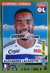 Sticker Alexandre Lacazette (Top Joueur) - FOOT 2015-2016 n. 199 - Panini