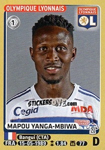 Sticker Mapou Yanga-Mbiwa - FOOT 2015-2016 n. 204 - Panini