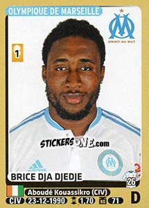 Figurina Brice Dja Djedje - FOOT 2015-2016 n. 221 - Panini