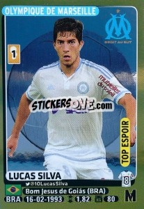 Sticker Lucas Silva (Top Espoir) - FOOT 2015-2016 n. 235 - Panini