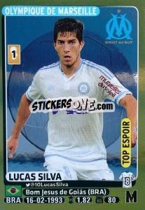 Sticker Lucas Silva (Top Espoir) - FOOT 2015-2016 - Panini