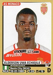 Sticker Elderson Uwa Echiejile - FOOT 2015-2016 - Panini