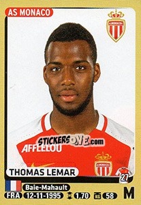 Sticker Thomas Lemar - FOOT 2015-2016 - Panini