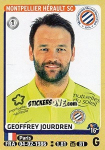 Sticker Geoffrey Jourdren - FOOT 2015-2016 - Panini