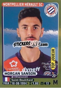 Figurina Morgan Sanson (Top Joueur) - FOOT 2015-2016 - Panini