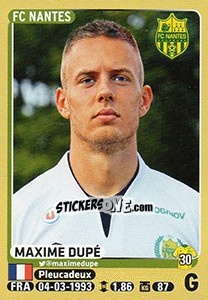 Cromo Maxime Dupé