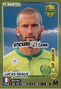 Sticker Lucas Deaux (Top Joueur) - FOOT 2015-2016 n. 295 - Panini