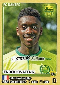 Sticker Enock Kwateng - FOOT 2015-2016 n. 296 - Panini