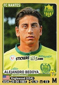 Sticker Alejandro Bedoya - FOOT 2015-2016 n. 300 - Panini