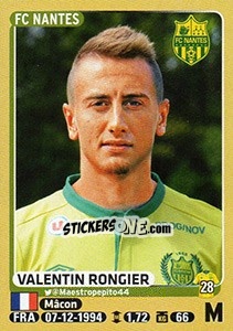 Cromo Valentin Rongier - FOOT 2015-2016 - Panini