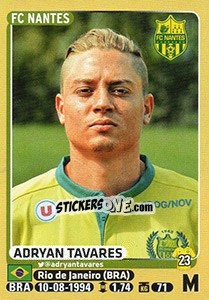 Sticker Adryan Tavares - FOOT 2015-2016 n. 304 - Panini