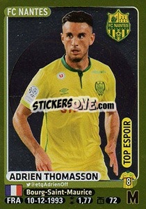 Sticker Adrien Thomasson (Top Espoir) - FOOT 2015-2016 n. 307 - Panini