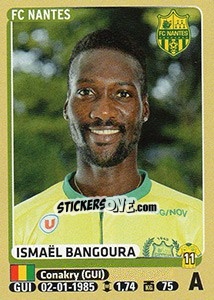 Figurina Ismaël Bangoura - FOOT 2015-2016 - Panini