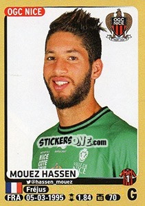Sticker Mouez Hassen - FOOT 2015-2016 n. 314 - Panini
