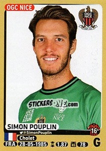 Figurina Simon Pouplin - FOOT 2015-2016 - Panini