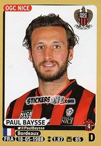 Sticker Paul Baysse - FOOT 2015-2016 - Panini