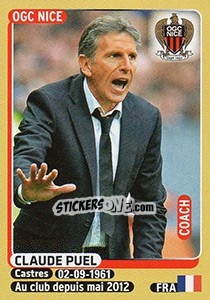 Sticker Claude Puel (coach) - FOOT 2015-2016 n. 318 - Panini
