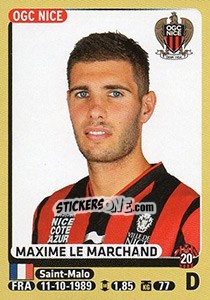 Sticker Maxime Le Marchand - FOOT 2015-2016 - Panini