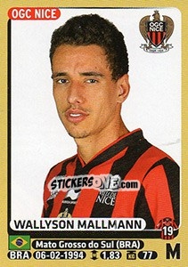 Cromo Wallyson Mallmann - FOOT 2015-2016 - Panini