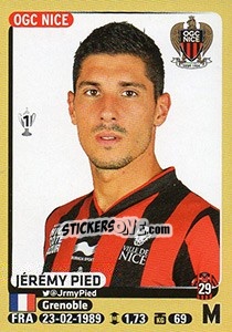 Sticker Jérémy Pied - FOOT 2015-2016 n. 327 - Panini