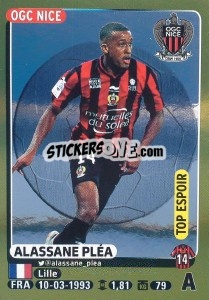 Sticker Alassane Pléa (Top Espoir) - FOOT 2015-2016 n. 331 - Panini