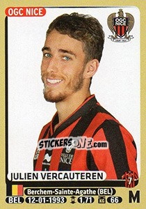 Sticker Julien Vercauteren - FOOT 2015-2016 - Panini