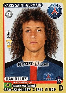 Sticker David Luiz - FOOT 2015-2016 - Panini