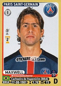 Sticker Maxwell - FOOT 2015-2016 n. 345 - Panini