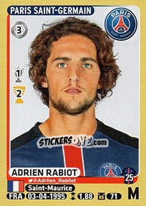 Sticker Adrien Rabiot - FOOT 2015-2016 n. 352 - Panini