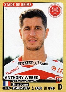 Sticker Anthony Weber - FOOT 2015-2016 n. 371 - Panini