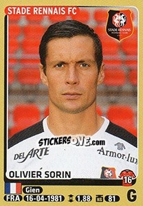 Cromo Olivier Sorin - FOOT 2015-2016 n. 387 - Panini