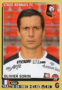 Cromo Olivier Sorin - FOOT 2015-2016 - Panini