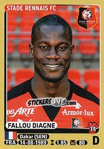 Cromo Fallou Diagne - FOOT 2015-2016 n. 394 - Panini