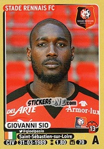 Cromo Giovanni Sio - FOOT 2015-2016 - Panini