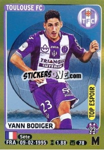 Sticker Yann Bodiger (Top Espoir) - FOOT 2015-2016 - Panini